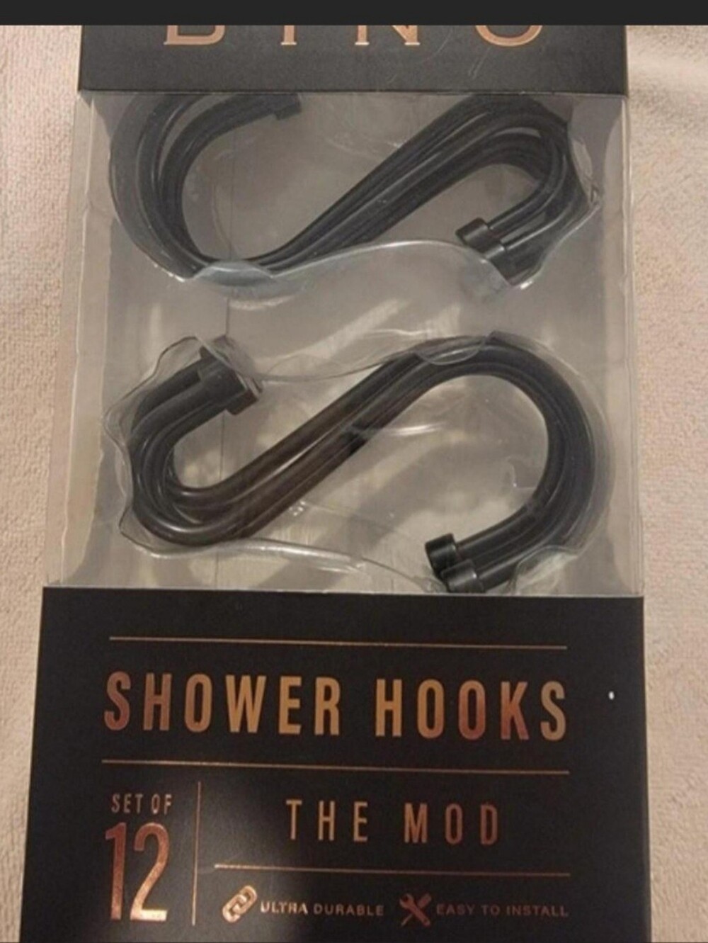 Bino shower hooks black set of 12